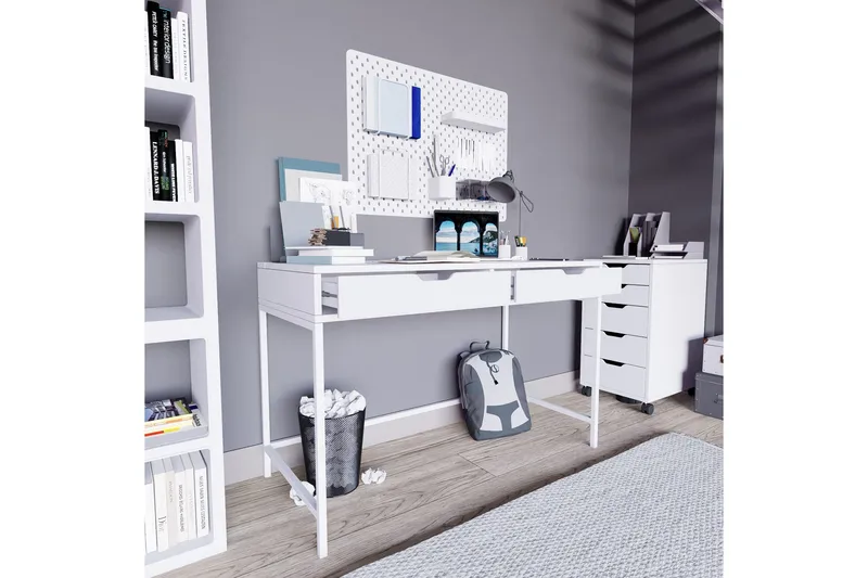 Durusu Skrivebord 55x120 cm - Hvit - Møbler - Bord - Kontorbord - Skrivebord