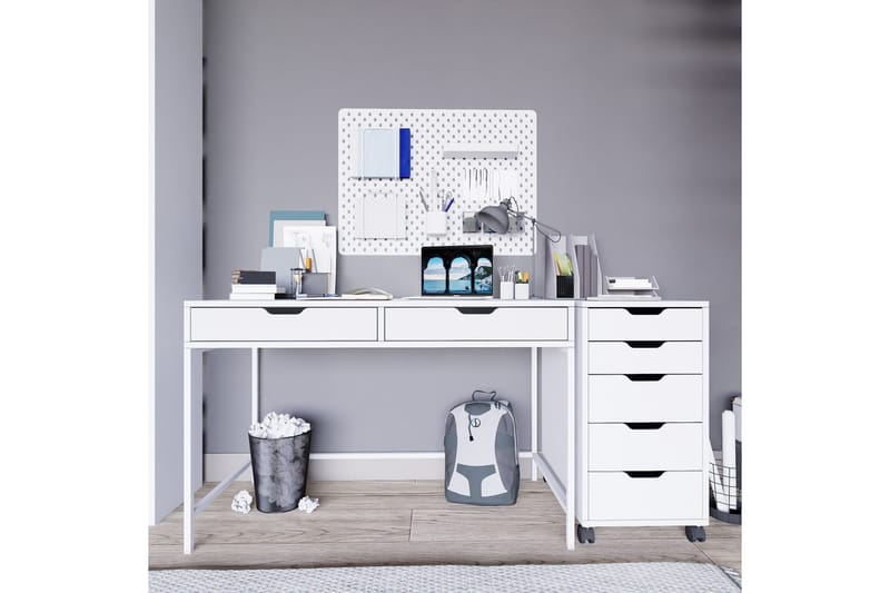 Durusu Skrivebord 55x120 cm - Hvit - Møbler - Bord - Kontorbord - Skrivebord