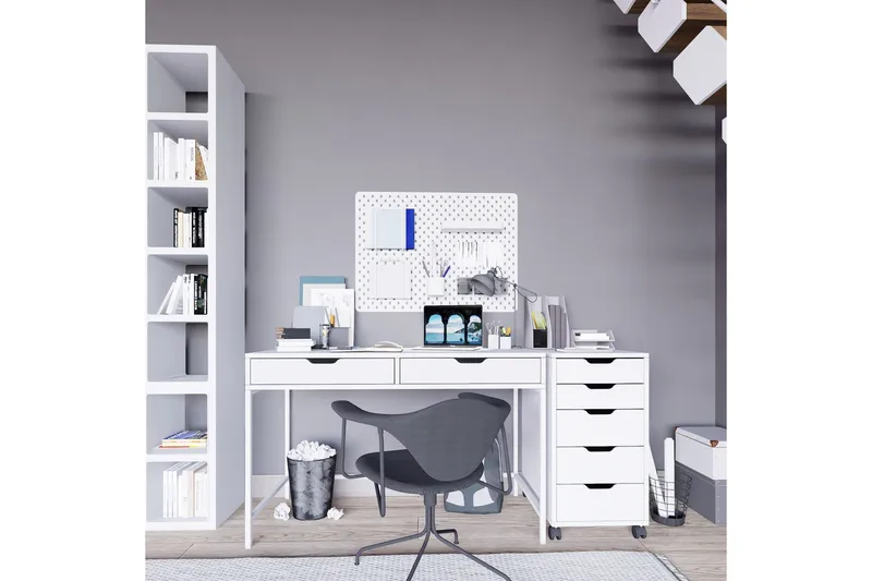 Durusu Skrivebord 55x120 cm, Hvit