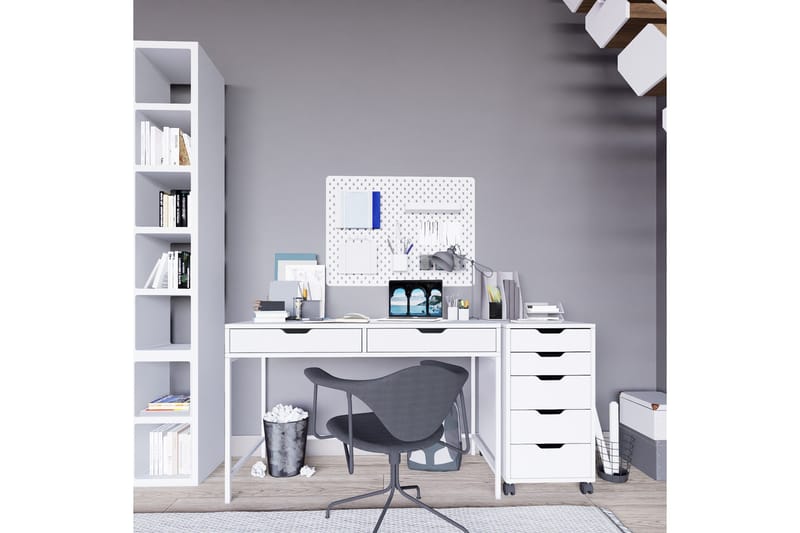 Durusu Skrivebord 55x120 cm, Hvit