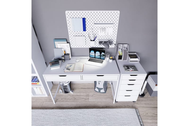 Durusu Skrivebord 55x120 cm - Hvit - Møbler - Bord - Kontorbord - Skrivebord