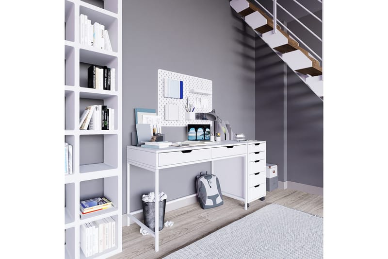 Durusu Skrivebord 55x120 cm - Hvit - Møbler - Bord - Kontorbord - Skrivebord