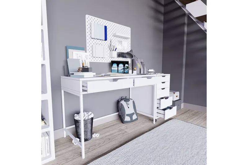 Durusu Skrivebord 55x120 cm - Hvit - Møbler - Bord - Kontorbord - Skrivebord