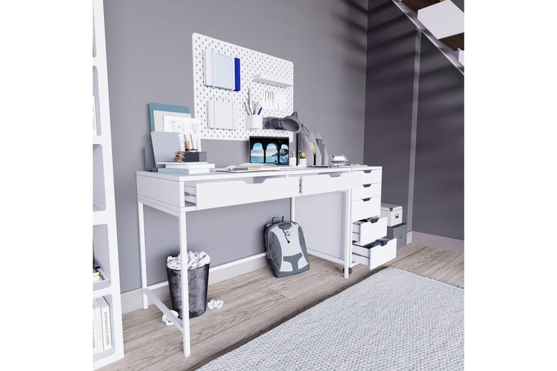 Durusu Skrivebord 55x120 cm - Hvit - Møbler - Bord - Kontorbord - Skrivebord