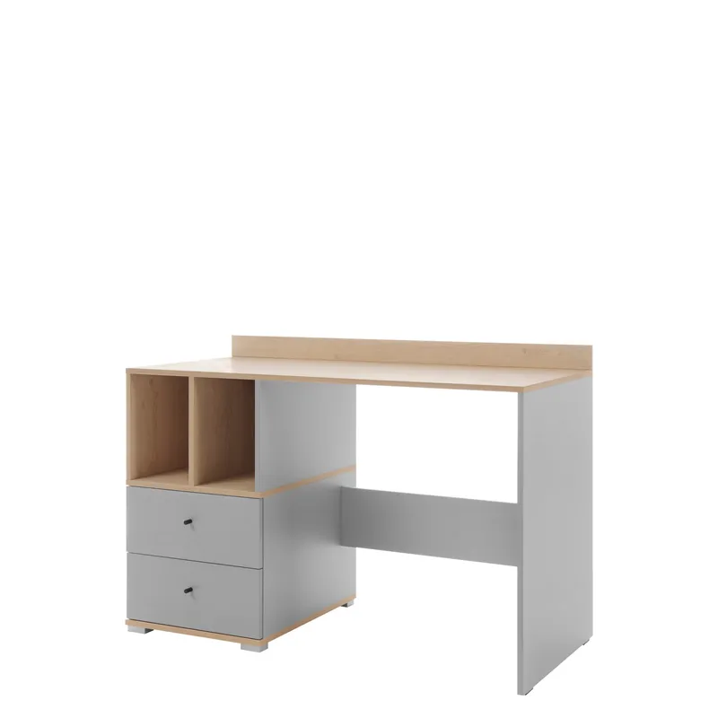 Edson Skrivebord 120 cm med Oppbevaring og Skuffer i Malt Tre, Hvit