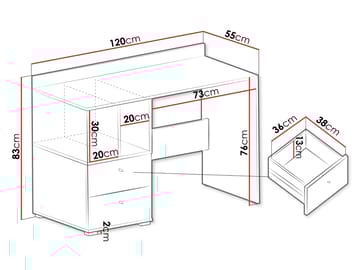 Edson Skrivebord 120 cm - Møbler - Bord - Kontorbord - Skrivebord