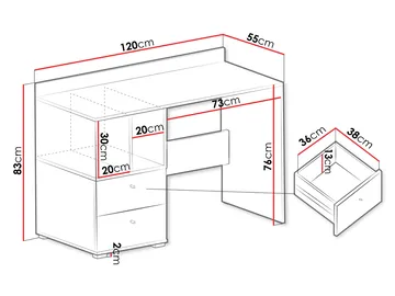 Edson Skrivebord 120 cm - Møbler - Bord - Kontorbord - Skrivebord
