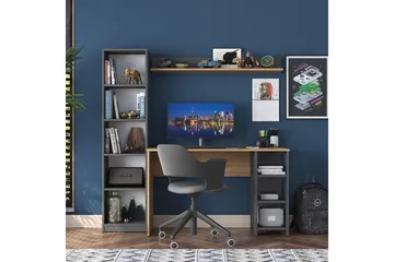 Eireann Skrivebord 45x160 cm - Valnøtt/Antrasitt - Møbler - Bord - Kontorbord - Skrivebord