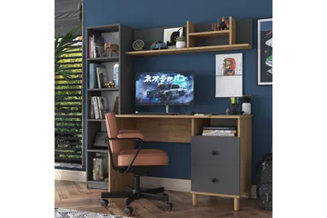 Eireann Skrivebord 50x120 cm - Valnøtt/Antrasitt - Møbler - Bord - Kontorbord - Skrivebord