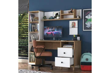 Eireann Skrivebord 50x120 cm - Valnøtt/Hvit - Møbler - Bord - Kontorbord - Skrivebord