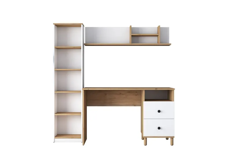 Eireann Skrivebord 50x120 cm, Valnøtt/Hvit