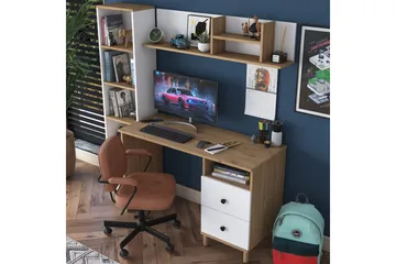 Eireann Skrivebord 50x120 cm - Valnøtt/Hvit - Møbler - Bord - Kontorbord - Skrivebord