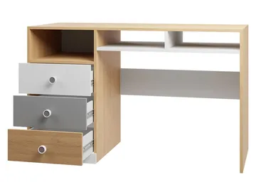 Elvaren Skrivebord 125 cm med Oppbevaring og Skuffer i Tre - Svart|Hvit - Møbler - Bord - Kontorbord - Skrivebord
