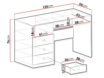 Elvaren Skrivebord 125 cm - Møbler - Bord - Kontorbord - Skrivebord