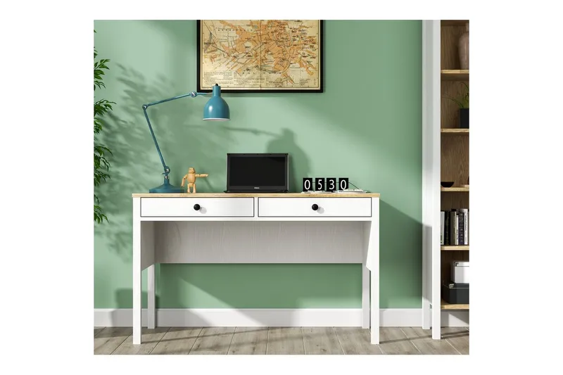 Erlen Skrivebord 60x120 cm - Natur/Hvit - Møbler - Bord - Kontorbord - Skrivebord