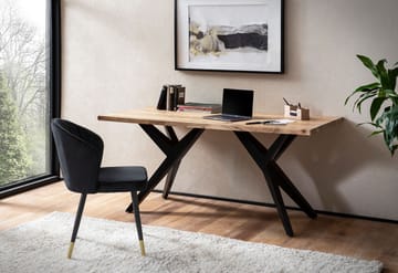 Fenaro skrivebord 160x80 cm industriell stil - Lys gyllenbrun og matt svart - Møbler - Bord - Kontorbord - Skrivebord