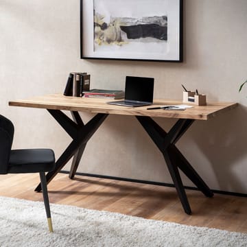 Fenaro skrivebord 160x80 cm industriell stil - Lys gyllenbrun og matt svart - Møbler - Bord - Kontorbord - Skrivebord