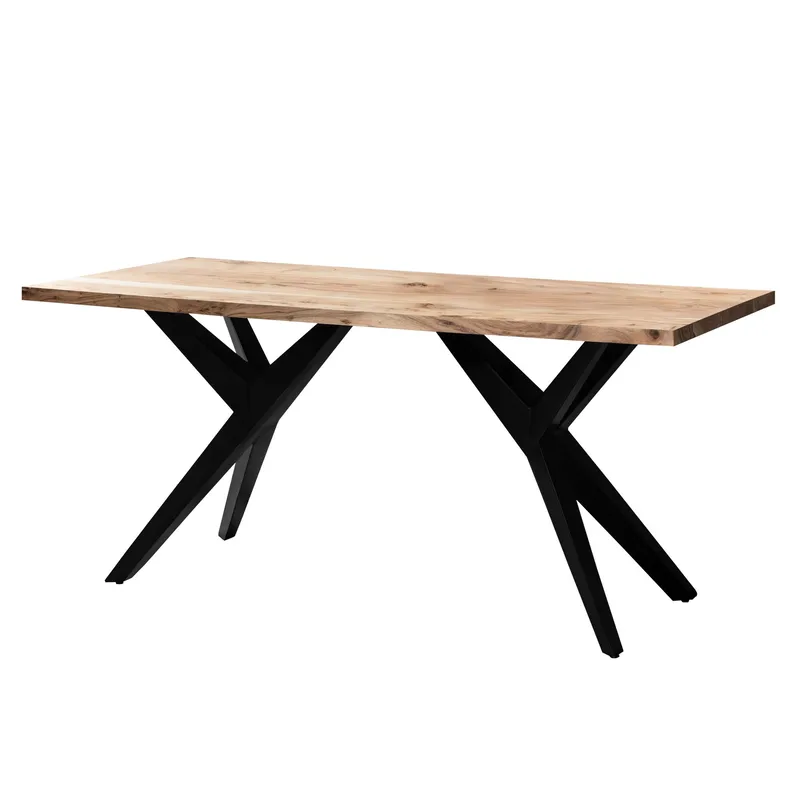 Fenaro skrivebord 160x80 cm industriell stil, Lys gyllenbrun og matt svart