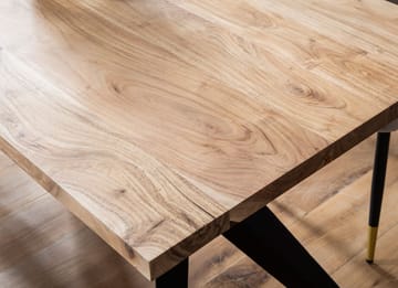 Fenaro skrivebord 160x80 cm industriell stil - Lys gyllenbrun og matt svart - Møbler - Bord - Kontorbord - Skrivebord