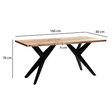 Fenaro skrivebord 160x80 cm industriell stil - Lys gyllenbrun og matt svart - Møbler - Bord - Kontorbord - Skrivebord