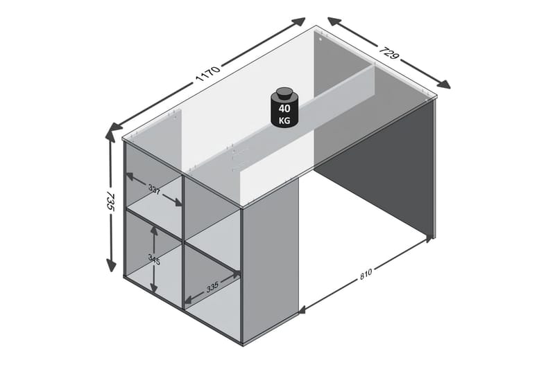 FMD Skrivebord med sidehyller 117x73x75 cm betonggrå - Skrivebord - Databord & PC bord FMD Skrivebord med sidehyller 117x73x75 cm betonggrå - Skrivebord - Databord & PC bord