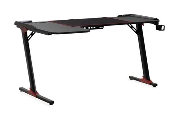 Areni Gamingbord LED-lys 140 cm + Koppholder & Hodetelefonho - Svart - Møbler - Bord - Kontorbord - Gamingbord