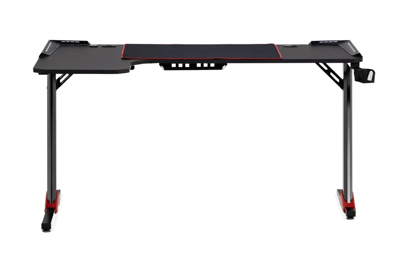 Areni Gamingbord LED-lys 140 cm + Koppholder & Hodetelefonho, Svart
