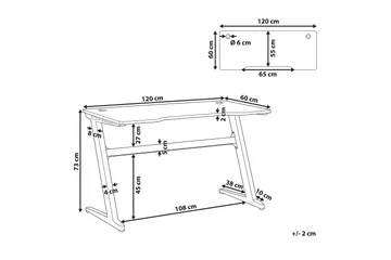 Darfur Spillebord 120 cm med LED-belysning - Svart - Møbler - Bord - Kontorbord - Gamingbord