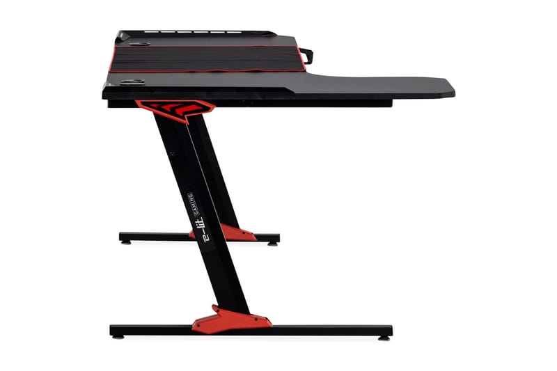 Gamingbord Nursu LED-lys 160 cm + Koppholder & Hodetelefonho - Svart - Gamingbord