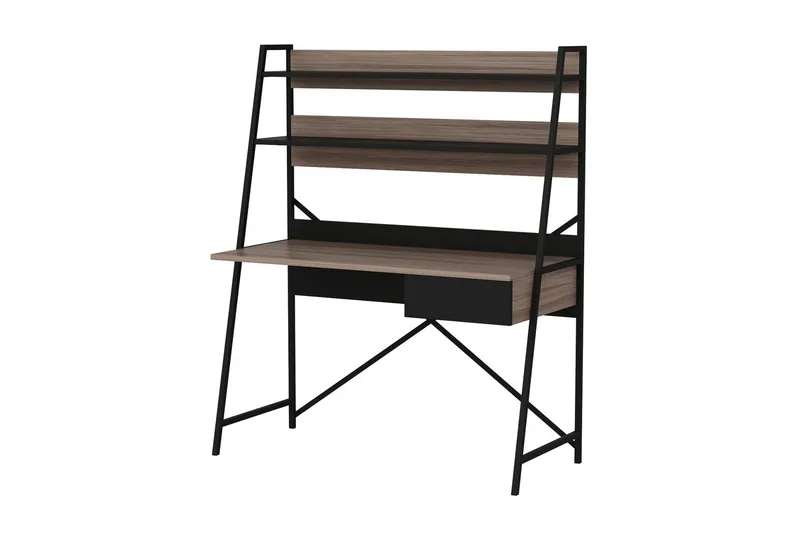 Garavelo Skrivebord 25x124 cm, Valnøtt/Svart