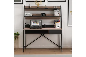 Garavelo Skrivebord 25x124 cm - Valnøtt/Svart - Møbler - Bord - Kontorbord - Skrivebord