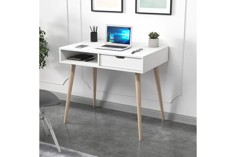 Gerard Skrivebord 60x90 cm, Hvit/Natur