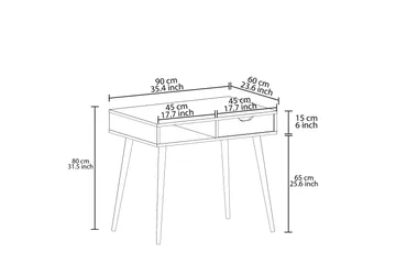 Gerard Skrivebord 60x90 cm - Hvit/Natur - Møbler - Bord - Kontorbord - Skrivebord