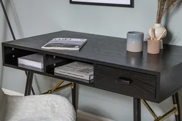 Gold Skrivebord 110 cm - Svart - Møbler - Bord - Kontorbord - Skrivebord