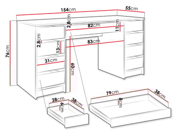 Harland Skrivebord 154 cm - brun - Møbler - Bord - Kontorbord - Skrivebord