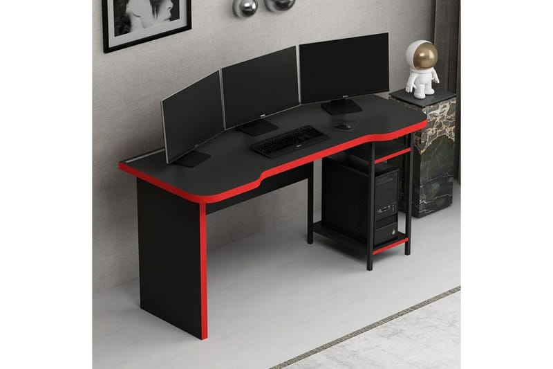 Hind Gamingbord 150x60 cm - Sort/Rød - Møbler - Bord - Kontorbord - Gamingbord