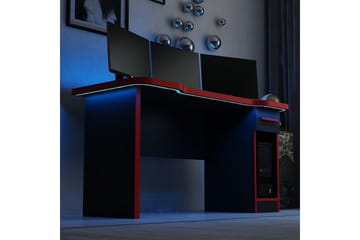 Hind Gamingbord 150x60 cm - Sort/Rød - Møbler - Bord - Kontorbord - Gamingbord