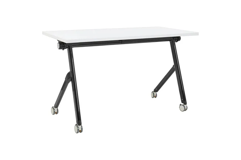 Hopfällbart skrivbord Beliani Bendi Ljus trä/svart, 120x60x75 cm White||Black 120x60x75 cm