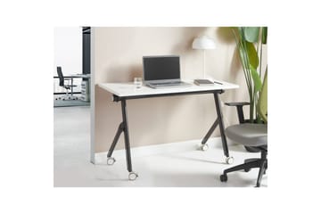 Hopfällbart skrivbord Beliani Bendi Ljus trä/svart, 120x60x75 cm White||Black 120x60x75 cm - Møbler - Bord - Kontorbord - Skrivebord