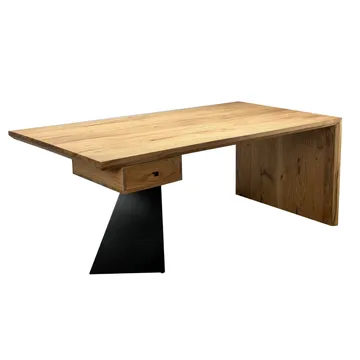 Ivoena Skrivebord 180 cm - Naturfarget akasie/svart - Møbler - Bord - Kontorbord - Skrivebord