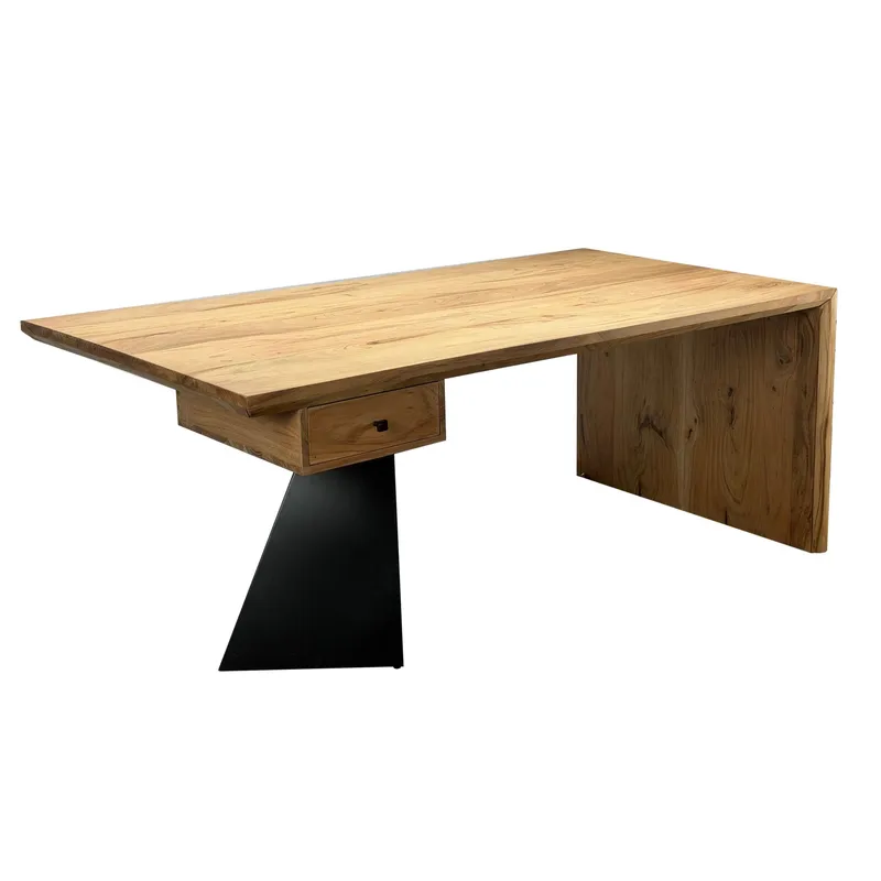 Ivoena Skrivebord 180 cm, Naturfarget akasie/svart