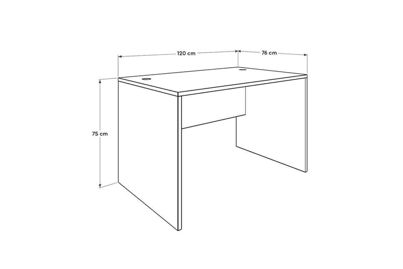 Jenifer Skrivebord 76x120 cm - Hvit - Møbler - Bord - Kontorbord - Skrivebord