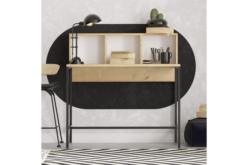 Jovra Skrivebord 60x100 cm - Eik/Sort - Møbler - Bord - Kontorbord - Skrivebord