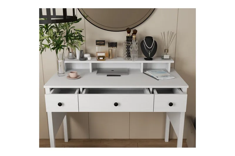 Krynn Sminkebord 120 cm - Natur/Hvit - Møbler - Bord - Kontorbord - Skrivebord