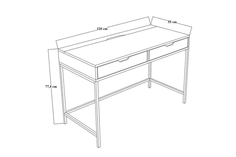 Loryn Skrivebord 120 cm med Oppbevaring og Skuffer i Malt Tre - Grønn - Møbler - Bord - Kontorbord - Skrivebord