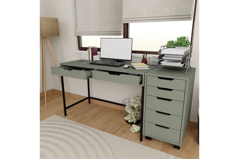 Loryn Skrivebord 55x120 cm - Grønn - Møbler - Bord - Kontorbord - Skrivebord