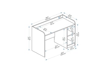 Luses Skrivebord 23,6x123,6 cm - Brun/Beige - Møbler - Bord - Kontorbord - Skrivebord