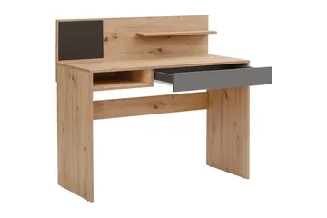 Magnet Skrivebord med Oppbevaring og Skuffer i Tre - Brun - Møbler - Bord - Kontorbord - Skrivebord
