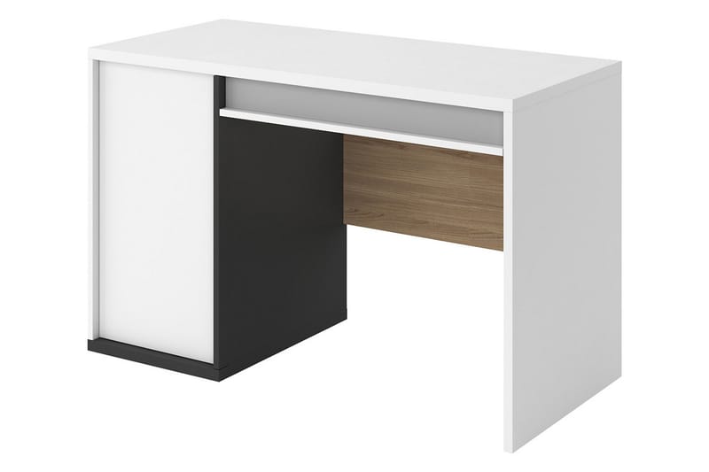 Metropolitan Skrivebord 120x56 cm, Brun/Hvit/Lysegrå/Sort