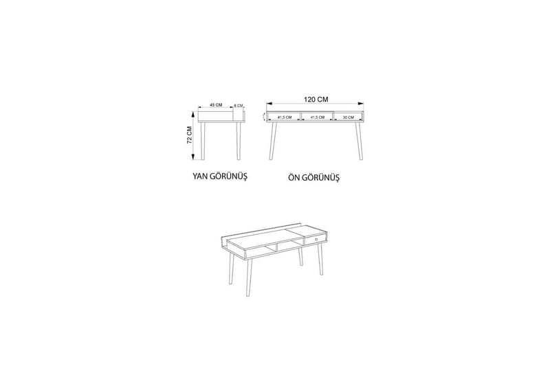 Miraen Skrivebord 53x120 cm - Hvit - Møbler - Bord - Kontorbord - Skrivebord